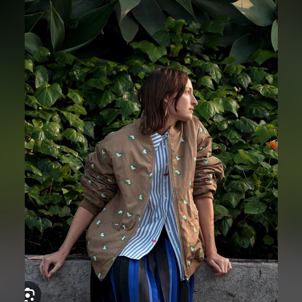 Clare V. x Monoprix embroidered bomber jacket NWT Women’s XS/S or Kids age 14